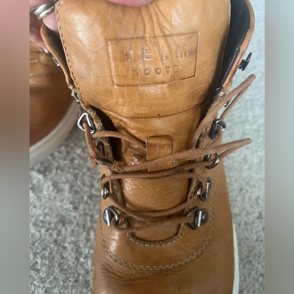 Rare HELM Boots Men\'s Lace-up Brown Leather Sneaker Boots - Cole - Size 8 main image 10